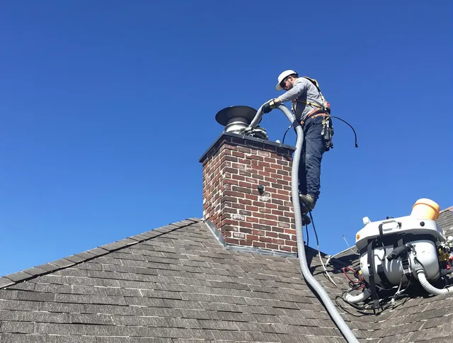 Dedicated Fort Carson Chimney Sweep team member cleaning a chimney in Fort Carson, CO