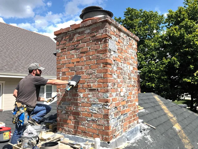 Completed chimney rebuild by Fort Carson Chimney Sweep in Fort Carson, CO