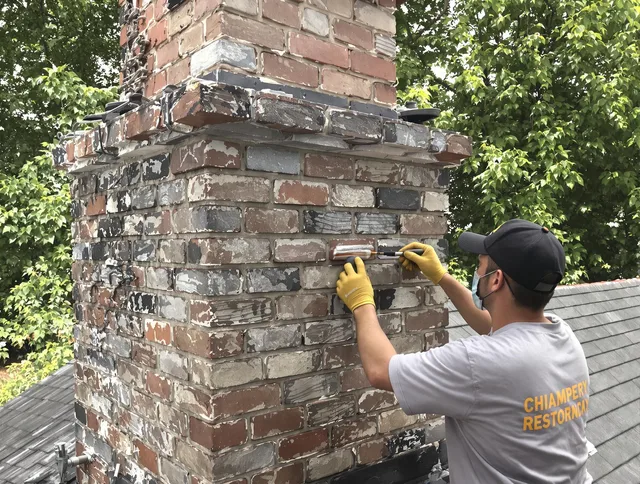 In-progress chimney restoration by Fort Carson Chimney Sweep in Fort Carson, CO